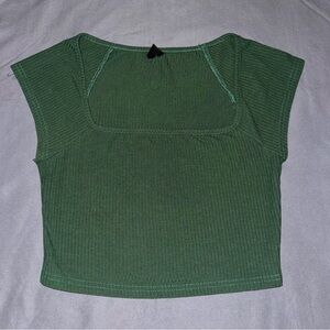 Forest Green Ribbed Women's Crop Top